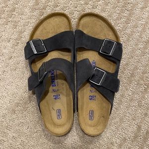 Birkenstock Arizona Suede Velvet Gray Mens 42